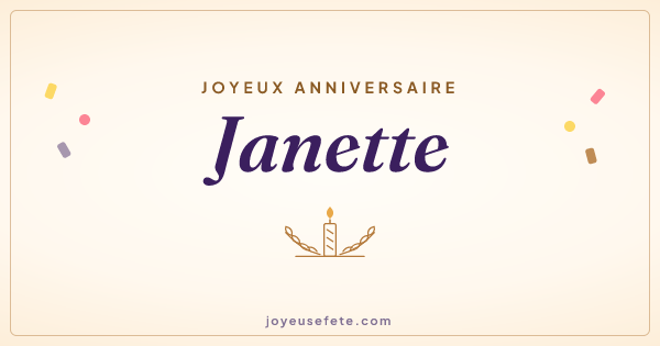 Image « Joyeux anniversaire Janette » au format large