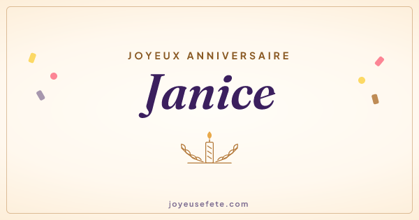 Image « Joyeux anniversaire Janice » au format large