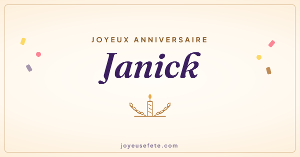 Image « Joyeux anniversaire Janick » au format large