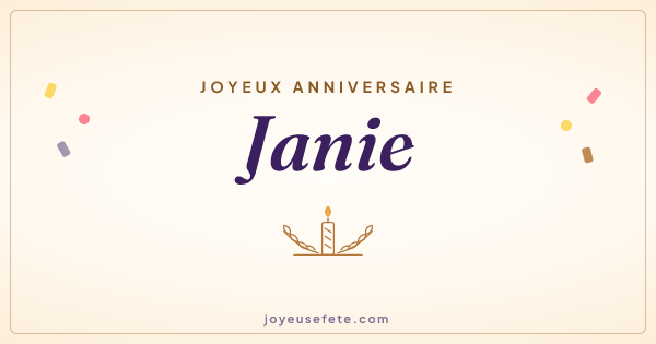 Image « Joyeux anniversaire Janie » au format large