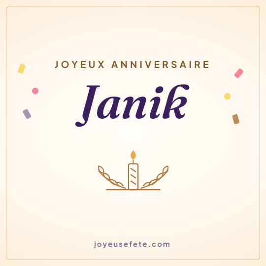 Image carrée « Joyeux anniversaire Janik » pour WhatsApp