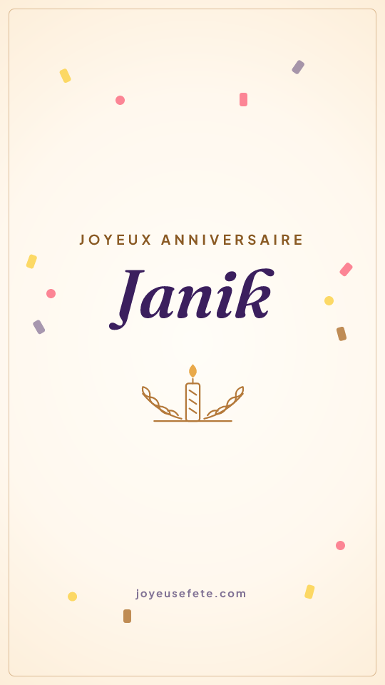 Image « Joyeux anniversaire Janik » au format story