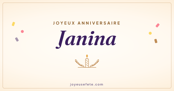 Image « Joyeux anniversaire Janina » au format large