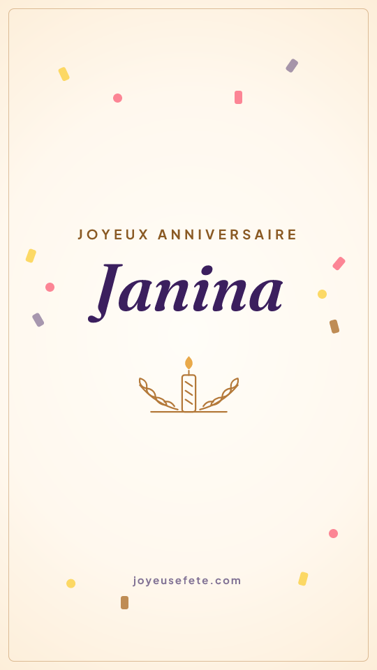 Image « Joyeux anniversaire Janina » au format story