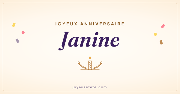Image « Joyeux anniversaire Janine » au format large