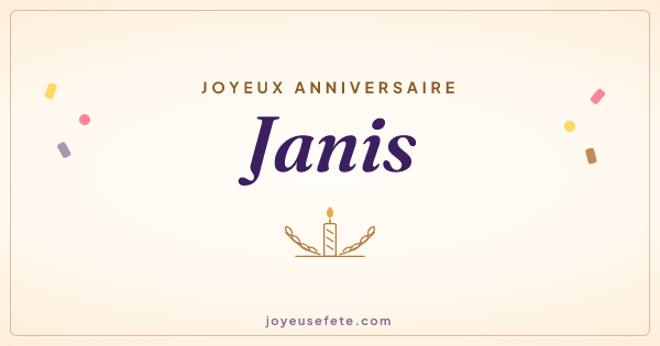 Image « Joyeux anniversaire Janis » au format large