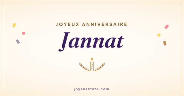 Image « Joyeux anniversaire Jannat » au format large