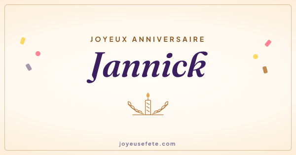 Image « Joyeux anniversaire Jannick » au format large