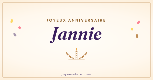 Image « Joyeux anniversaire Jannie » au format large