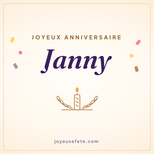 Image carrée « Joyeux anniversaire Janny » pour WhatsApp