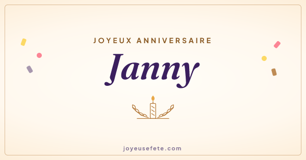 Image « Joyeux anniversaire Janny » au format large