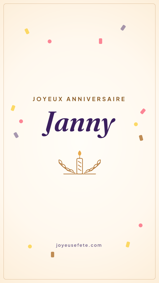 Image « Joyeux anniversaire Janny » au format story