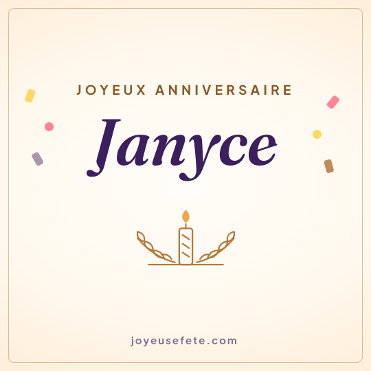 Image carrée « Joyeux anniversaire Janyce » pour WhatsApp