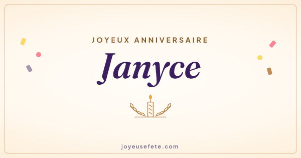Image « Joyeux anniversaire Janyce » au format large