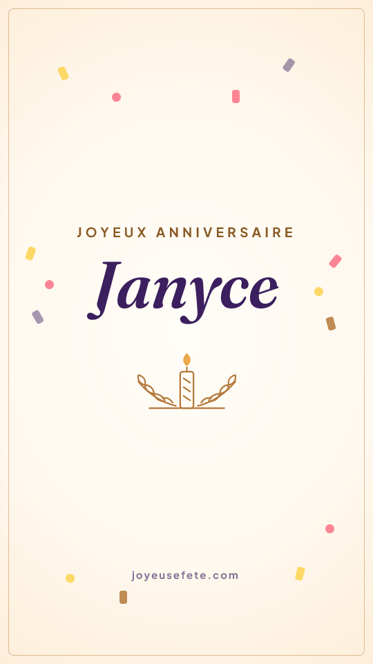 Image « Joyeux anniversaire Janyce » au format story