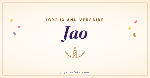 Image « Joyeux anniversaire Jao » au format large