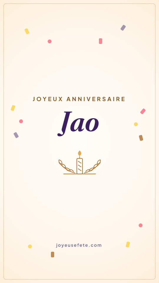 Image « Joyeux anniversaire Jao » au format story