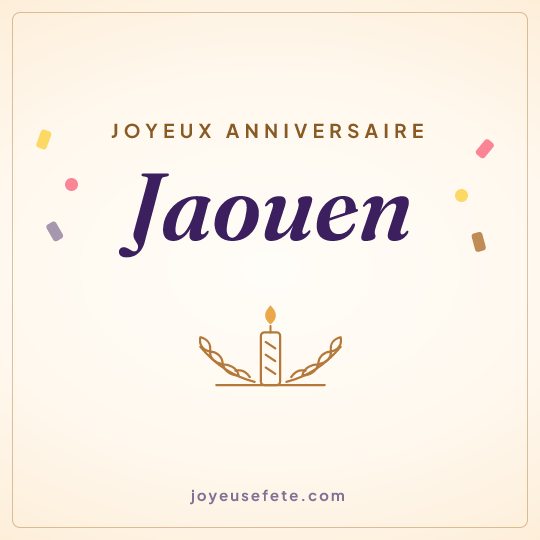 Image carrée « Joyeux anniversaire Jaouen » pour WhatsApp