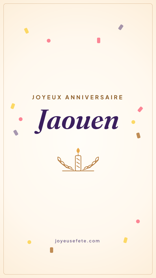 Image « Joyeux anniversaire Jaouen » au format story