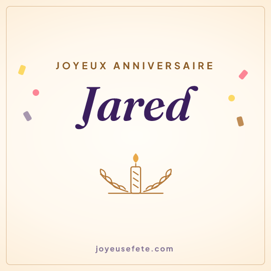 Image carrée « Joyeux anniversaire Jared » pour WhatsApp