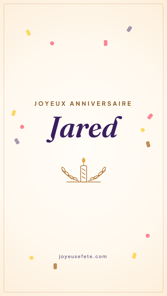 Image « Joyeux anniversaire Jared » au format story