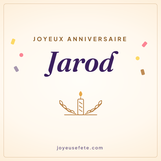 Image carrée « Joyeux anniversaire Jarod » pour WhatsApp