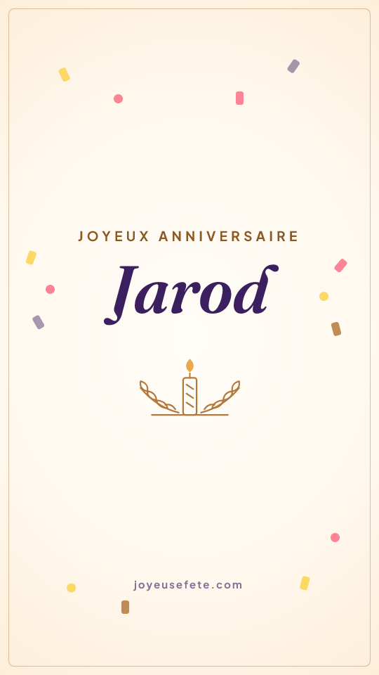 Image « Joyeux anniversaire Jarod » au format story