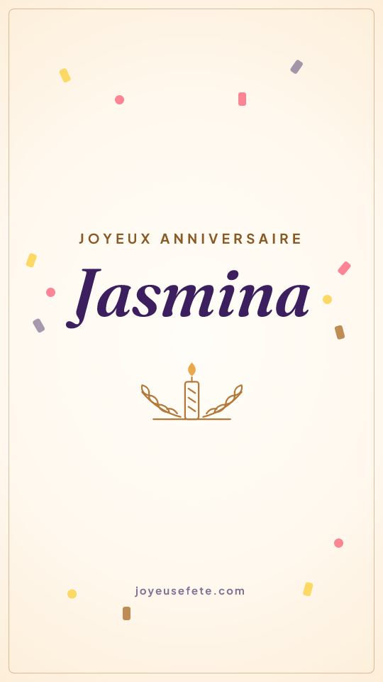 Image « Joyeux anniversaire Jasmina » au format story