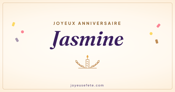 Image « Joyeux anniversaire Jasmine » au format large