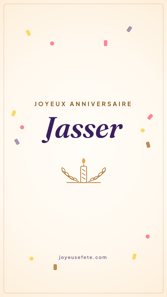 Image « Joyeux anniversaire Jasser » au format story