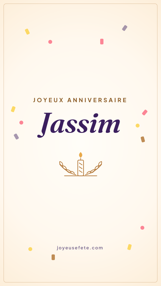 Image « Joyeux anniversaire Jassim » au format story
