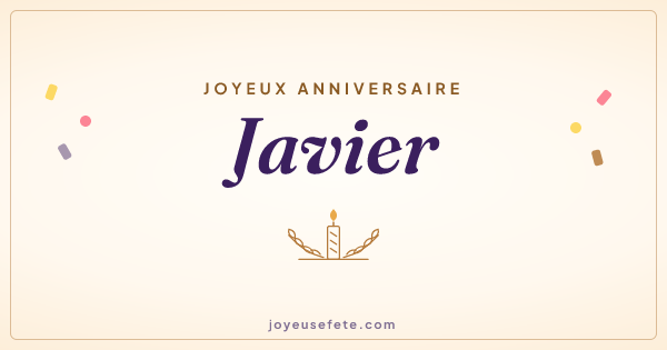 Image « Joyeux anniversaire Javier » au format large