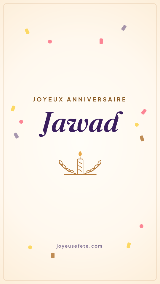 Image « Joyeux anniversaire Jawad » au format story