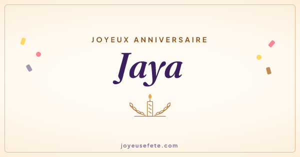 Image « Joyeux anniversaire Jaya » au format large