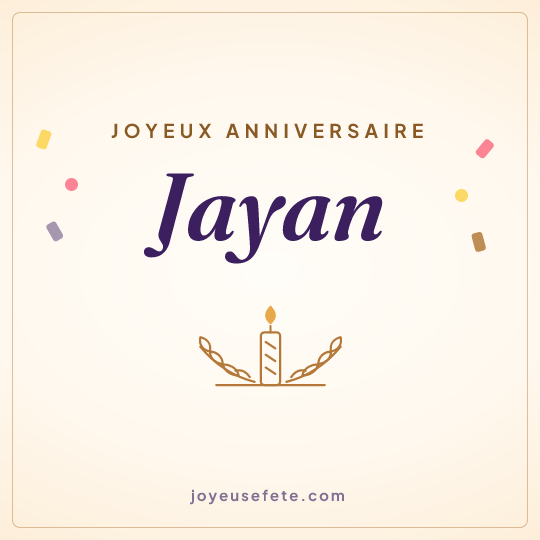 Image carrée « Joyeux anniversaire Jayan » pour WhatsApp