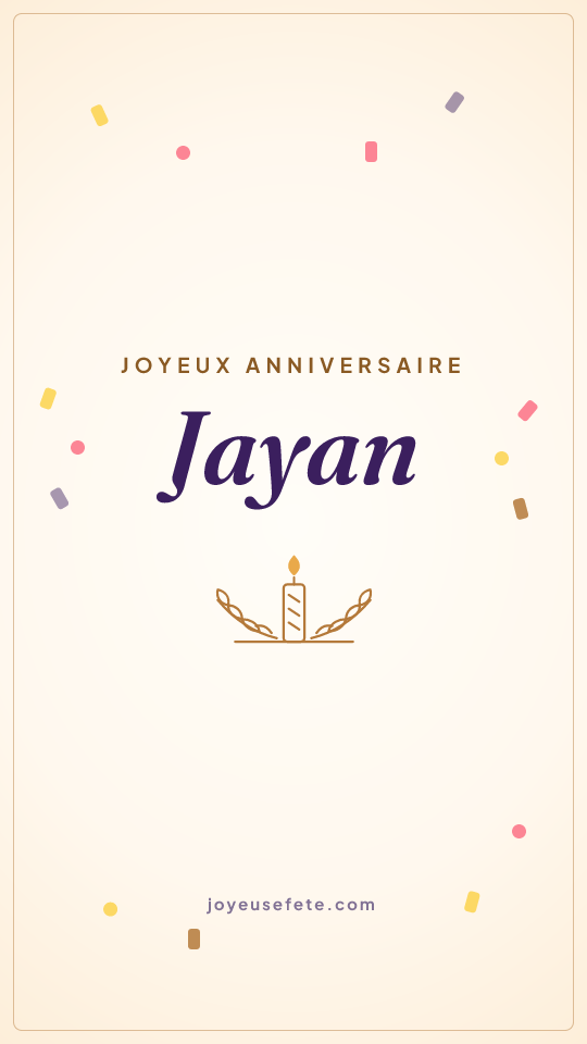 Image « Joyeux anniversaire Jayan » au format story