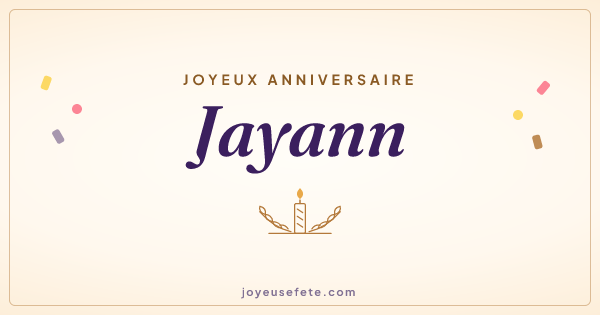 Image « Joyeux anniversaire Jayann » au format large