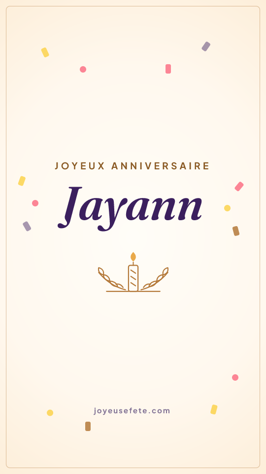 Image « Joyeux anniversaire Jayann » au format story