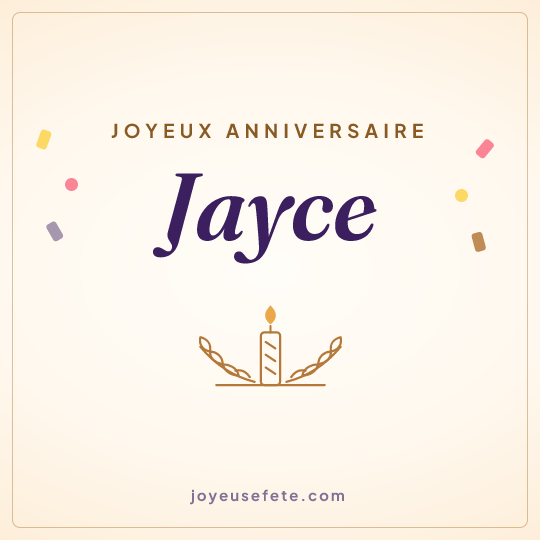 Image carrée « Joyeux anniversaire Jayce » pour WhatsApp