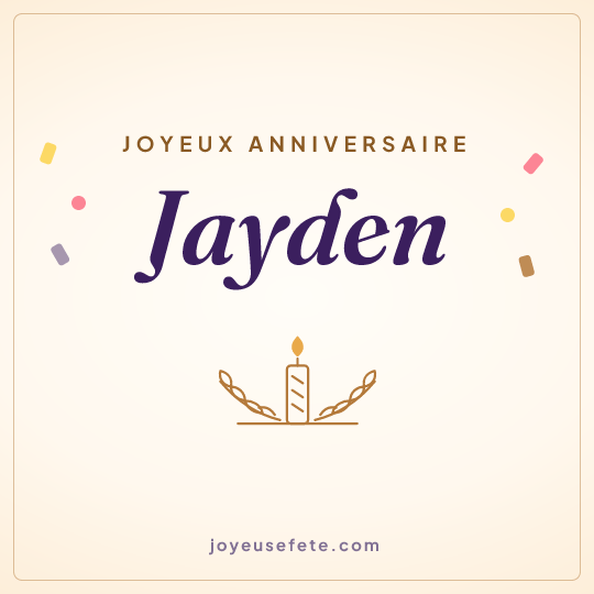 Image carrée « Joyeux anniversaire Jayden » pour WhatsApp