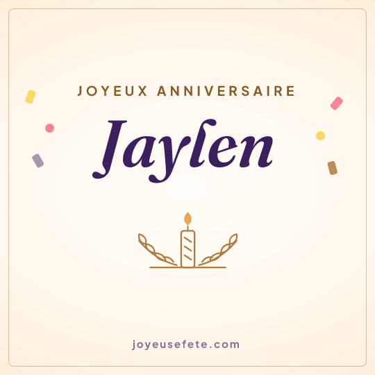 Image carrée « Joyeux anniversaire Jaylen » pour WhatsApp
