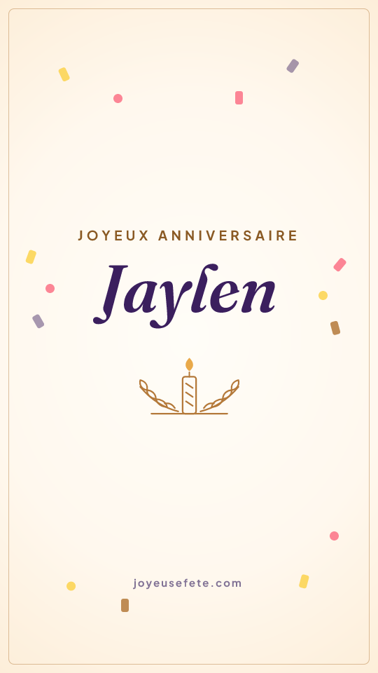 Image « Joyeux anniversaire Jaylen » au format story