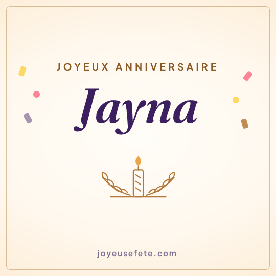 Image carrée « Joyeux anniversaire Jayna » pour WhatsApp