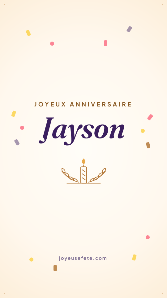 Image « Joyeux anniversaire Jayson » au format story