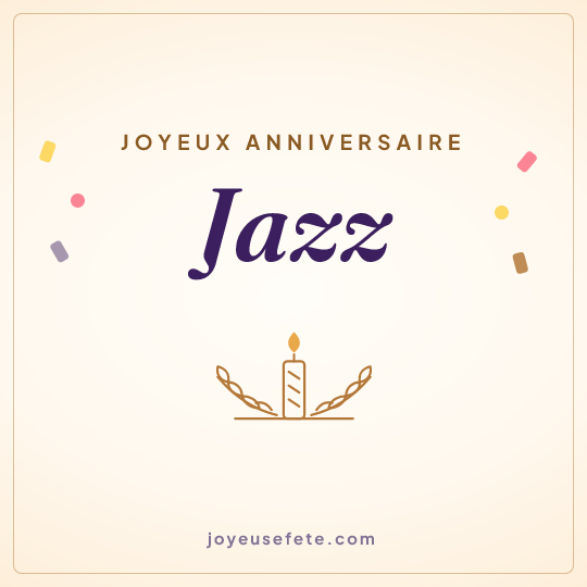 Image carrée « Joyeux anniversaire Jazz » pour WhatsApp