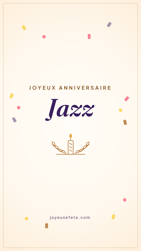 Image « Joyeux anniversaire Jazz » au format story