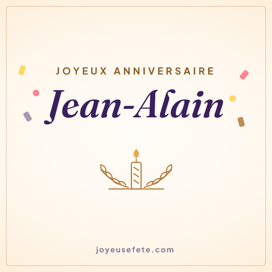 Image carrée « Joyeux anniversaire Jean-Alain » pour WhatsApp