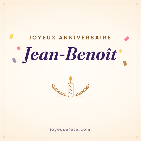 Image carrée « Joyeux anniversaire Jean-Benoît » pour WhatsApp