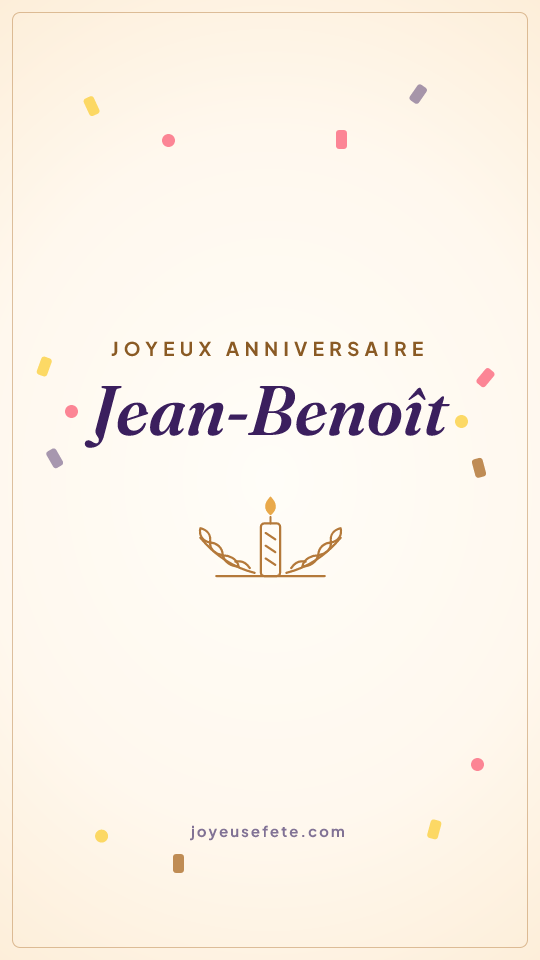 Image « Joyeux anniversaire Jean-Benoît » au format story