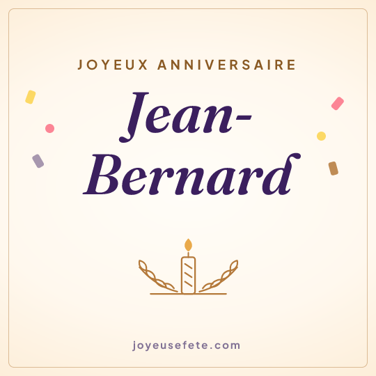 Image carrée « Joyeux anniversaire Jean-Bernard » pour WhatsApp